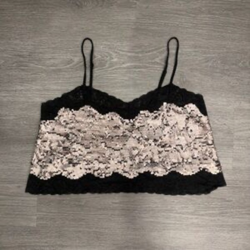 Express Black and Cream Lace Camisole
